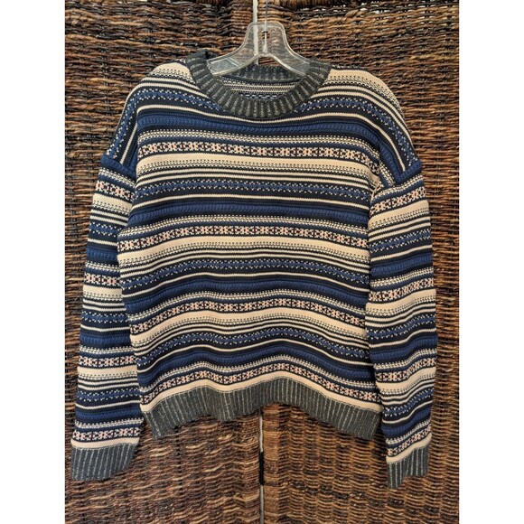 Fair Isle Striped Vintage Vibes Grandpa Grunge Oversized Sweater Medium Grunge - Picture 1 of 3